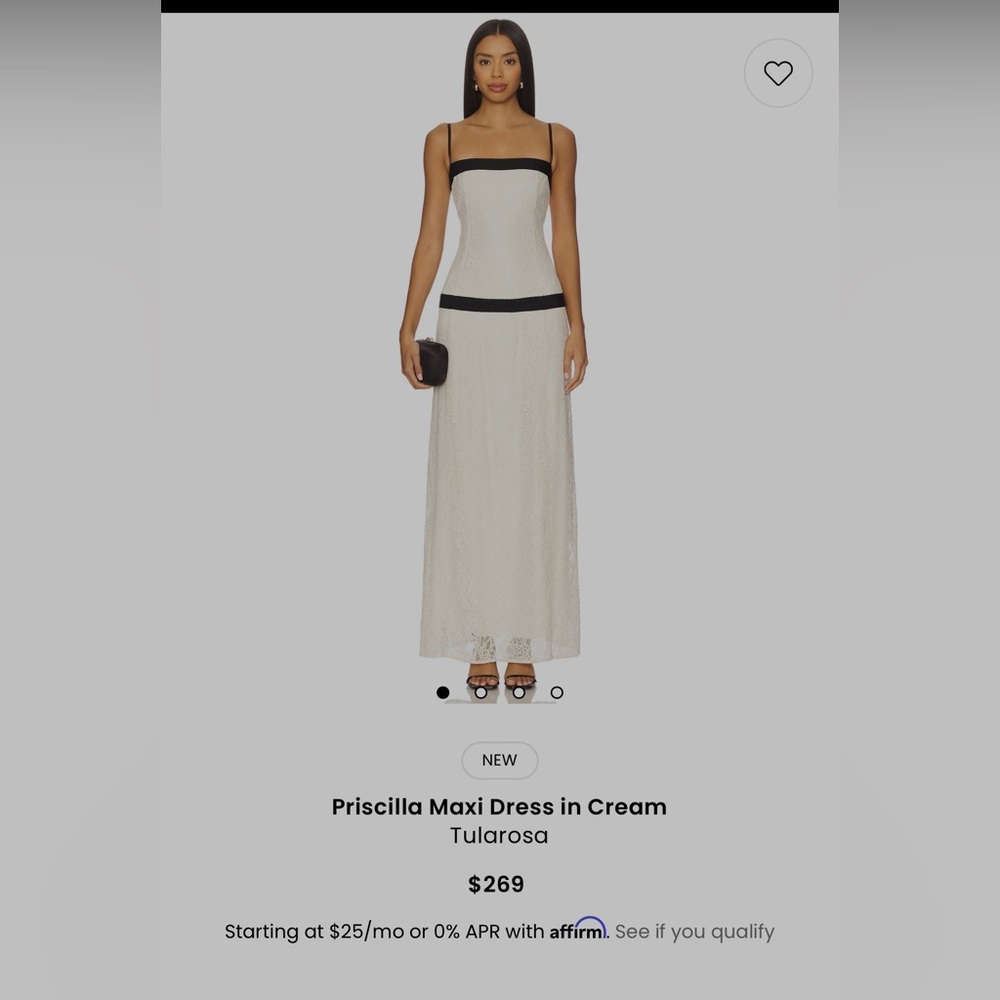 Revolve Cream and Black Maxi Dress
